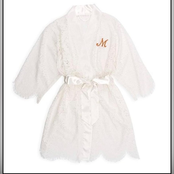 White Lace Bridal Robe - Picture 5 of 6